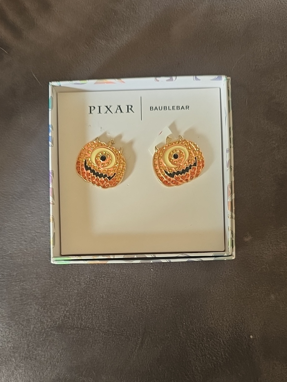 BaubleBar Pixar Monsters Inc Pumpkin Stud Earrings